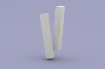 Two paper boxes for mascara tube, packaging template for product design mockup. Clean background