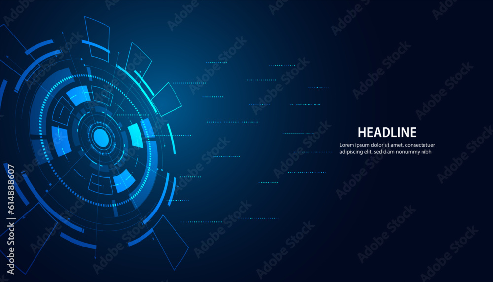 Poster abstract circle circuit board speed futuristic modern on blue background for entering topics and inf