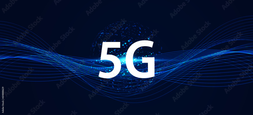 Aufkleber abstract technology digital futuristic concept world 5g wireless communication technology network co