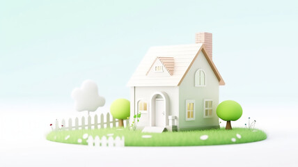 house model on background symbol for construction loan mortgage property or home. Generative Ai