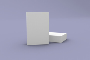 Two rectangular pill blister boxes, packaging template for product design mockup. On clean background