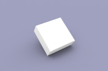 Square product box packaging mockup for brand advertising on a clean background.