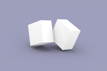 Square product box packaging mockup for brand advertising on a clean background.