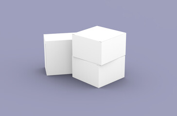 Square product box packaging mockup for brand advertising on a clean background.