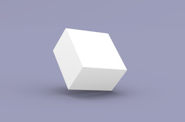 Square product box packaging mockup for brand advertising on a clean background.