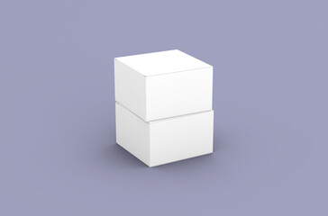 Square product box packaging mockup for brand advertising on a clean background.