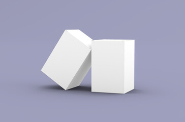 Square product box packaging mockup for brand advertising on a clean background.