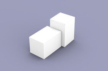 Square product box packaging mockup for brand advertising on a clean background.