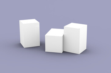 Square product box packaging mockup for brand advertising on a clean background.