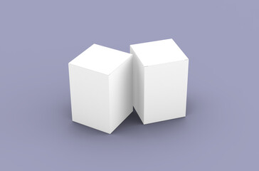 Square product box packaging mockup for brand advertising on a clean background.