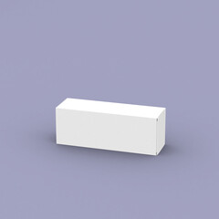 Tall box, packaging template for product design 3d mockup. Lying left side position