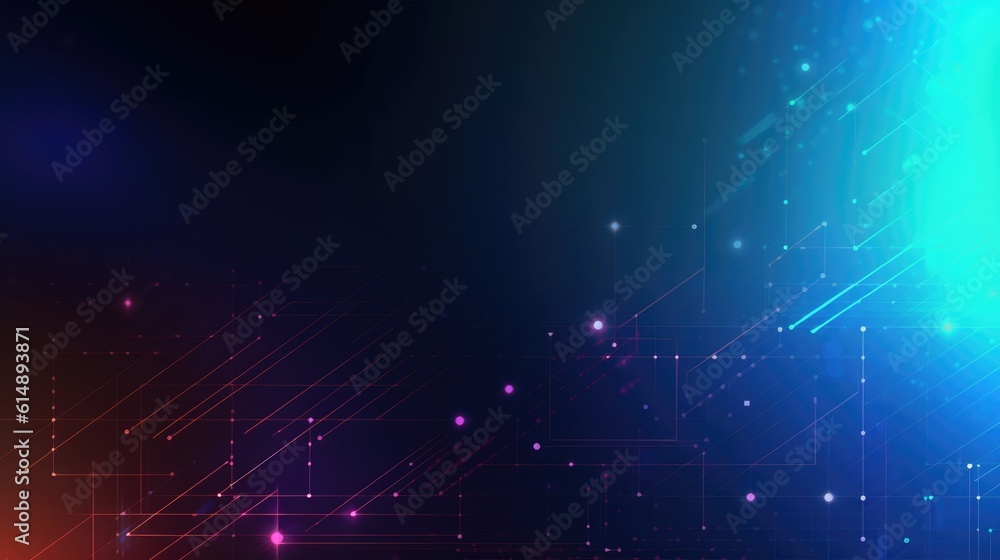 Poster gradient neon line technology background abstract. generative ai aig21.