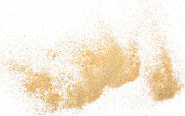 Sand pile scatter isolated on white background and texture, with clipping path, top view © dule964