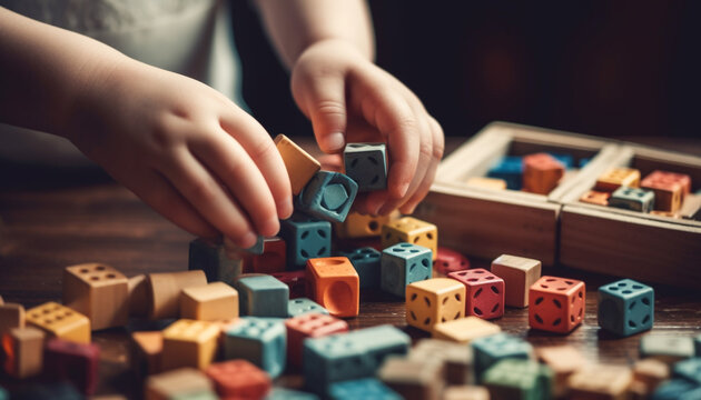 Building alphabet blocks: Fun childhood activity for creative learning generated by AI