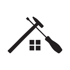 hammer and screwdriver tool, house roof