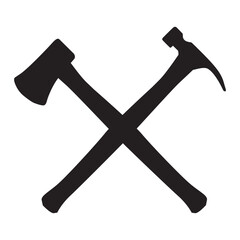 crossed hammer tools, vector