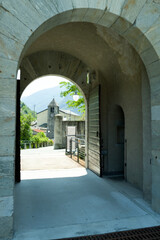 Fototapeta na wymiar Fort de Bard, Aosta, Italy - Views of the fort and the medieval village