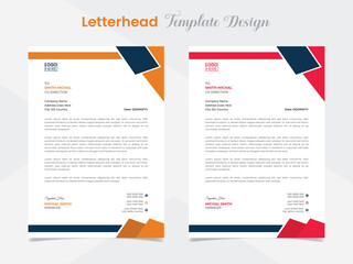 abstract company letterhead design template with colors