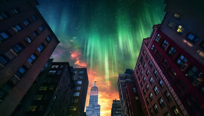 Aurora Over Manhattan, New York City