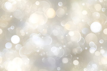 Obraz premium blurred silver glitter and bokeh background, generative ai