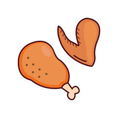 fried chicken icon vector design template