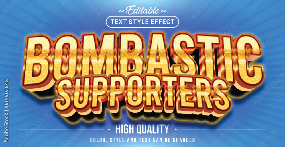 Poster editable text style effect - bombastic supporters text style theme.