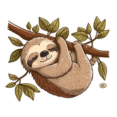 Sleepy Sloth: A Peaceful Illustration
