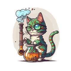 A Cat Smoking a Bong: Whimsy and Humor Collide
