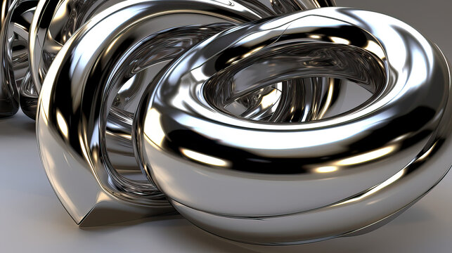 Abstrakter 3D-Hintergrund mit Elementen aus Chrom.