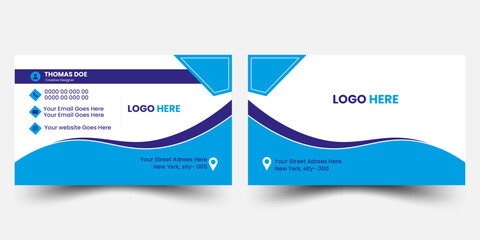 Creative and modern business card design template,Clean professional business card template, visiting card, business card template.Vector illustration print template.