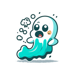 The Playful Ghost: A Funny Cartoon Design