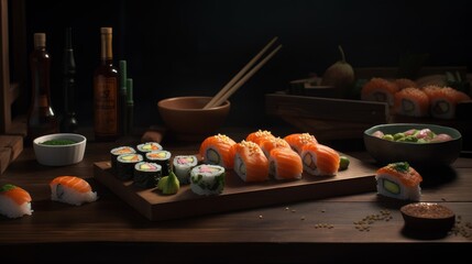 Fototapeta na wymiar Delicious sushi dish