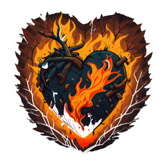 Flaming Love: A Playful Heart Made of Fire
