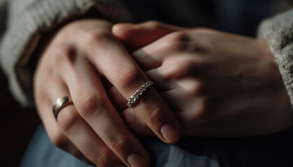 Fototapeta premium A platinum bond two people, one love, one precious gem generated by AI