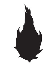 Vector hand drawn dragon fruit silhouette isolated on white background