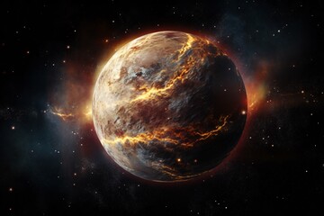 Naklejka premium Planet in the universe