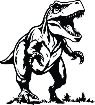 T-Rex Logo Monochrome Design Style
