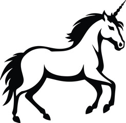 Naklejka na ściany i meble Unicorn Logo Monochrome Design Style