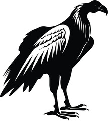 Fototapeta premium Vulture Logo Monochrome Design Style