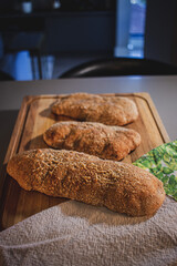 Pão ciabatta de fermentação natural feito em casa