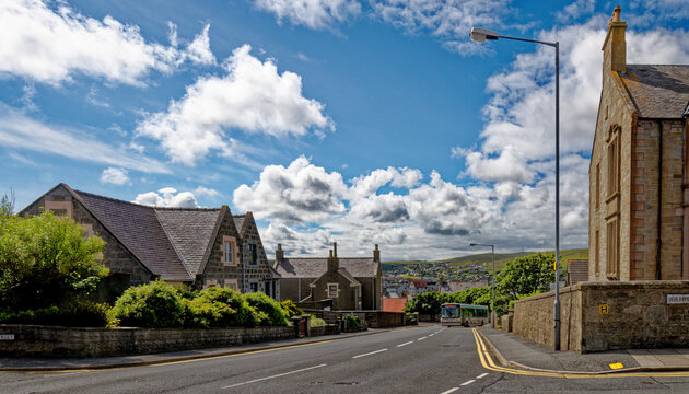 Lerwick Town street scene - Shetland Islands, Scotland