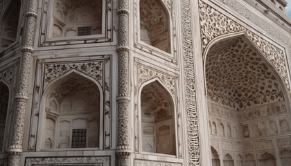 Fototapeta na wymiar The majestic Taj Mahal, an ornate mausoleum of ancient beauty generated by AI