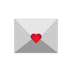 Envelope with heart.Vektor isolated on a white background.