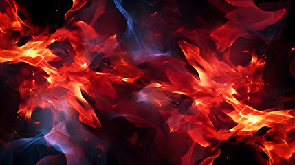 Fototapeta na wymiar Fiery Fusion: Cartoon-style Black and Red Flames Wallpaper, Generative AI