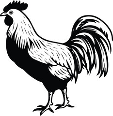 Fototapeta na wymiar Chicken Logo Monochrome Design Style