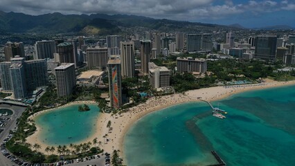 Beautiful beach views in Honolulu Hawaii