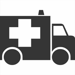 
Image of ambulance car silhouette, black and white