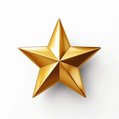 An elegant of glass golden star designed for product rating, isolated on white backgroud, created using generative AI