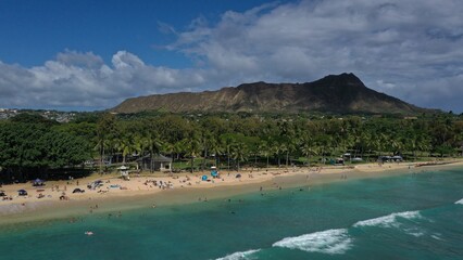 Fototapeta na wymiar Beautiful beach views in Honolulu Hawaii