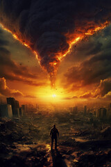 Fototapeta premium armageddon, end of the world, apocalypse, generative AI